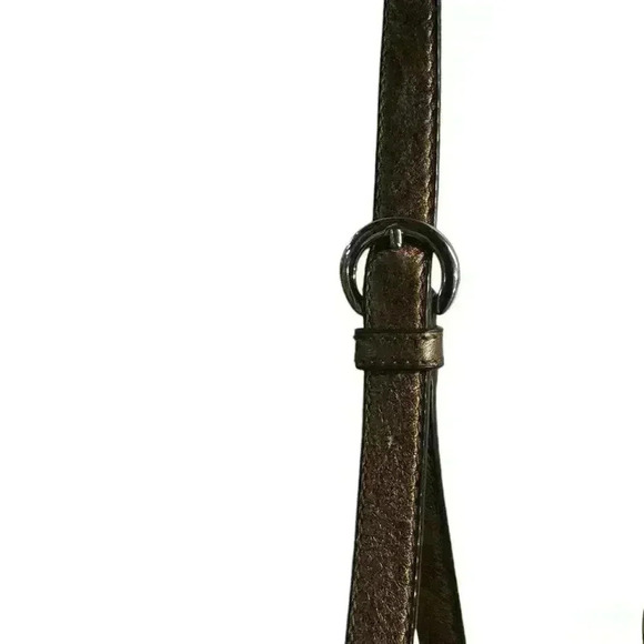 B Macowski Copper Pebble Leather Fringe Studded adjustable Crossbody Boho Bag - Picture 7 of 13